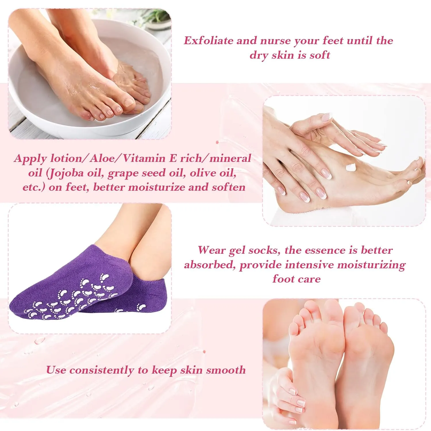 0520 Gel Socks Soft Socks for Repairing and Softening Dry Cracked Feet Skins Comfortable Socks (1 Pair)