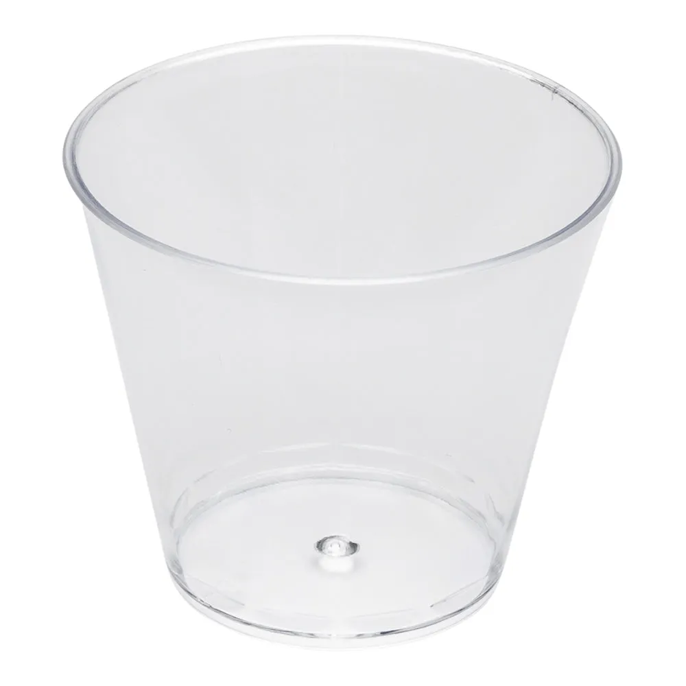 100 4 oz Round Clear Plastic Arco Dessert Cups and 100 Silver Plastic 4" Mini Spoons