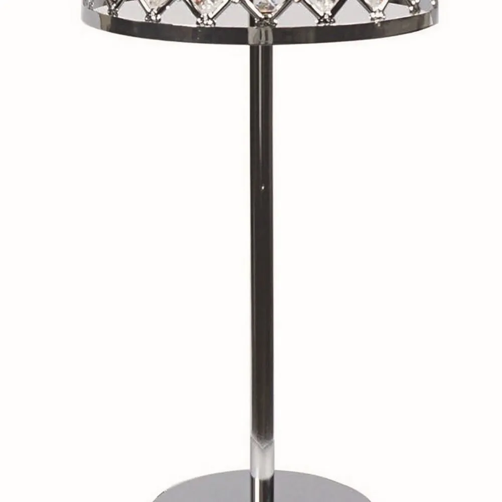 24" Table Lamp, Crystal Shade, Metal Accents, Chrome By Casagear Home