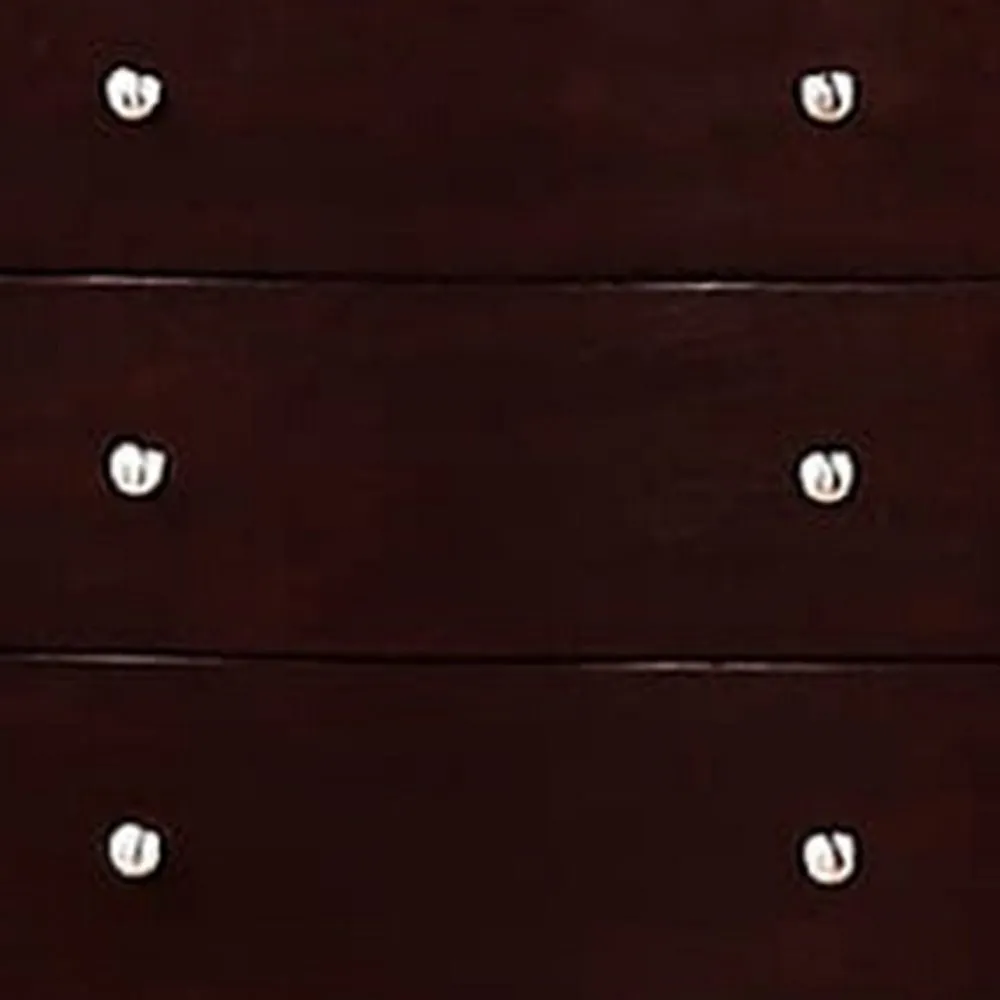 54 Inch Tall 5 Drawer Dresser Chest, Tapered Legs, Rich Classic Brown Wood By Casagear Home