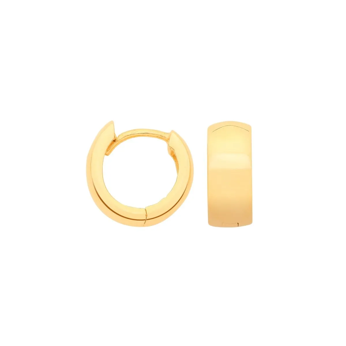 9ct Yellow Gold 10mm Plain Huggie Earrings