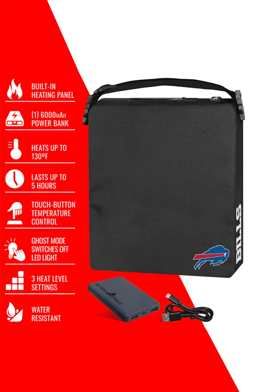 ActionHeat Buffalo Bills 5V Battery Heated Seat Cushion