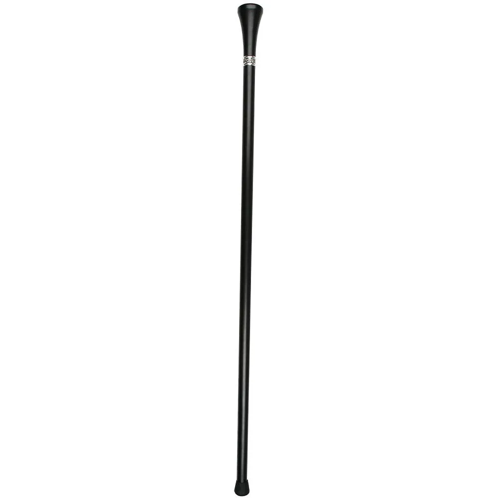 Africa Proud Flat Top Walking Stick w/ Black Beechwood Shaft & Pewter Collar