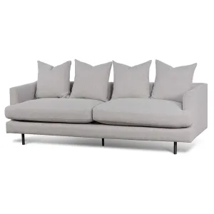 Andre 3 Seater Fabric Sofa - Sterling Sand with Black Legs