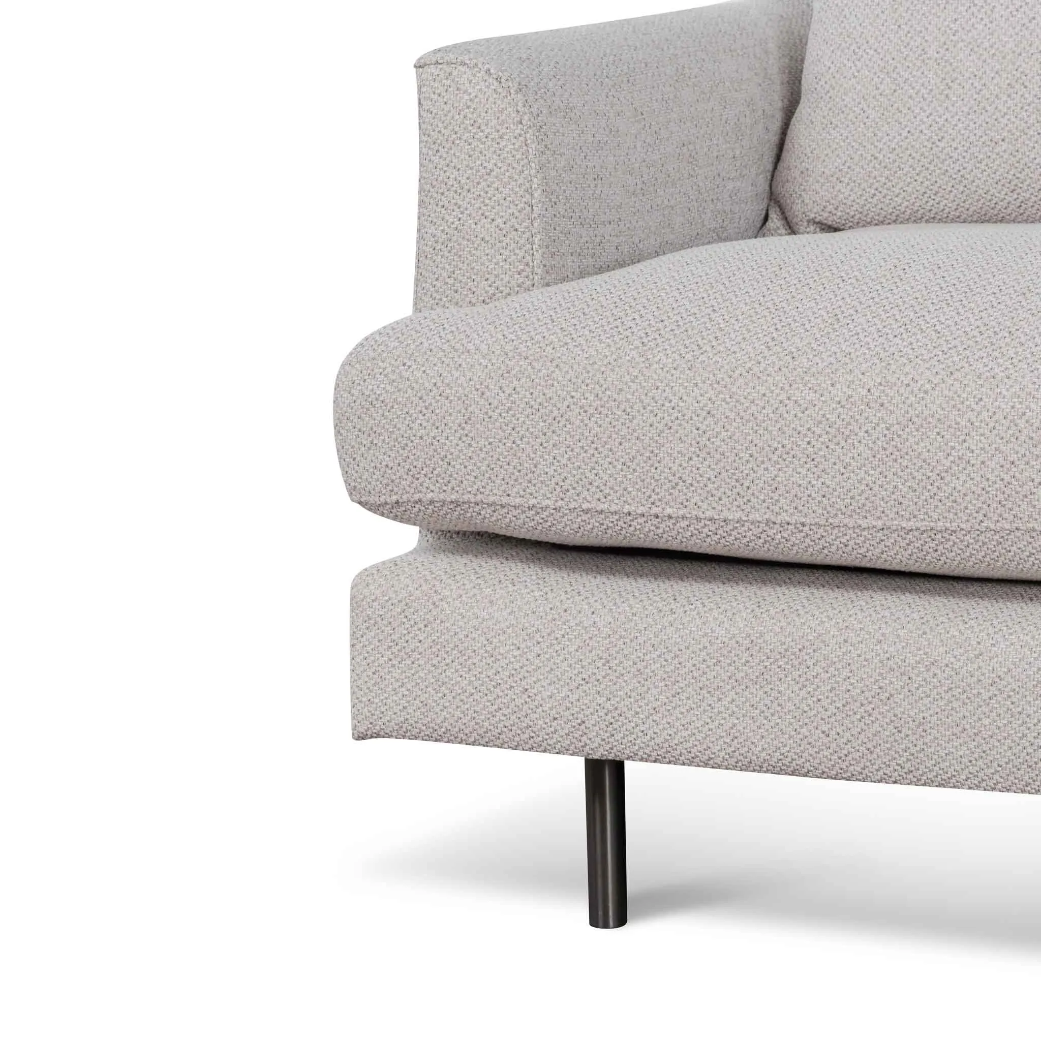 Andre 3 Seater Fabric Sofa - Sterling Sand with Black Legs