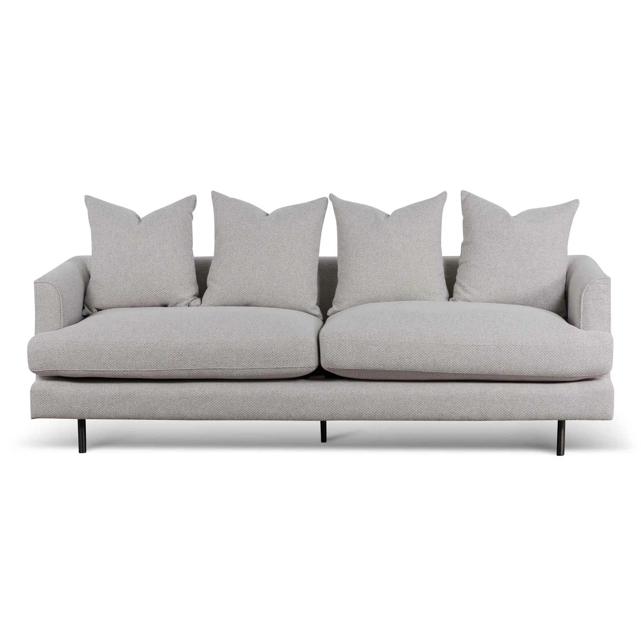 Andre 3 Seater Fabric Sofa - Sterling Sand with Black Legs