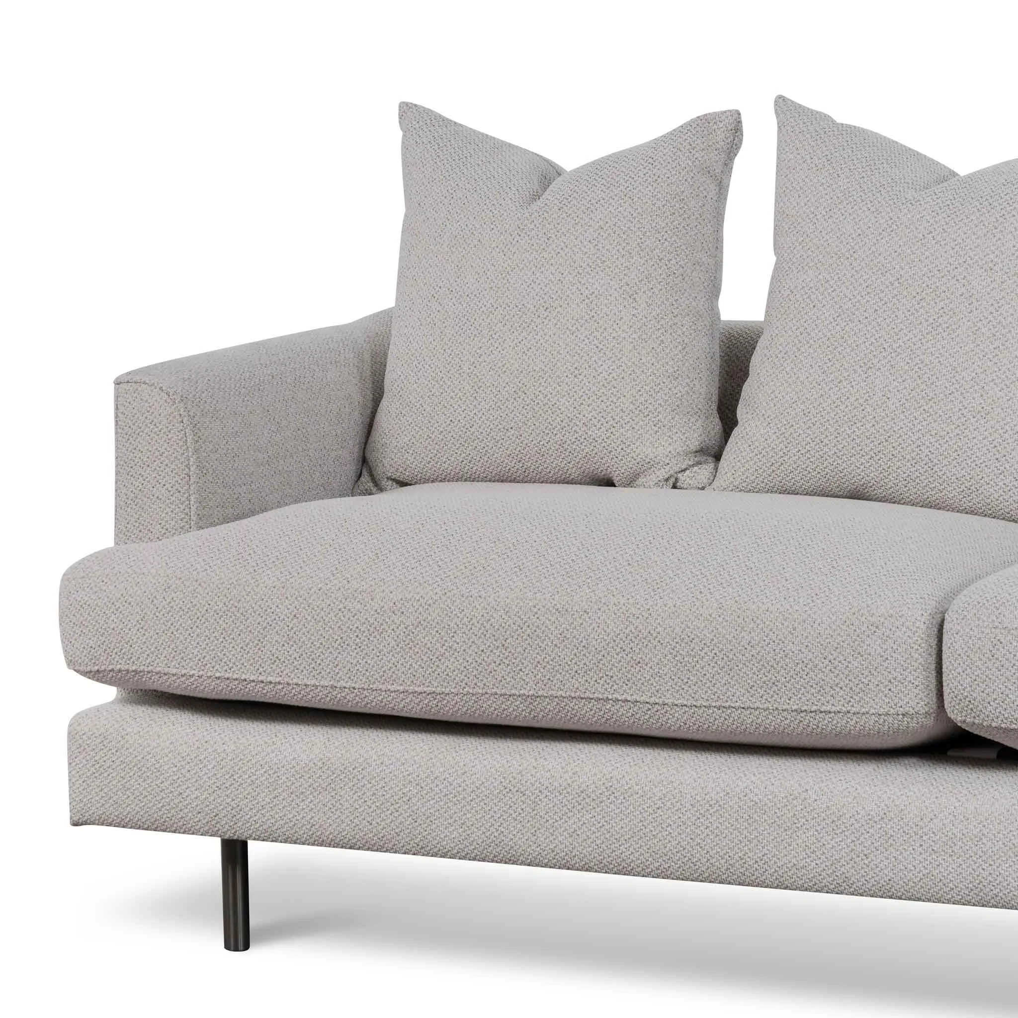 Andre 3 Seater Fabric Sofa - Sterling Sand with Black Legs