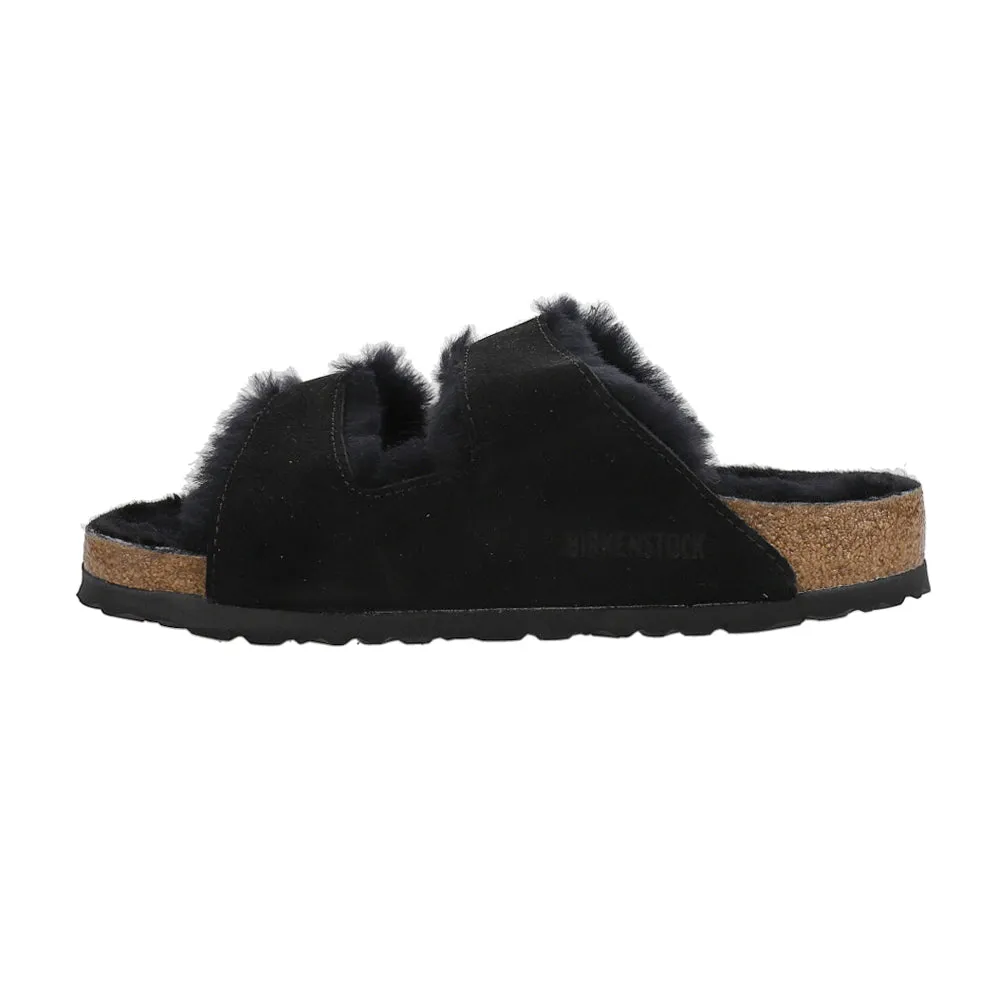 Arizona Shearling Suede Footbed Sandals