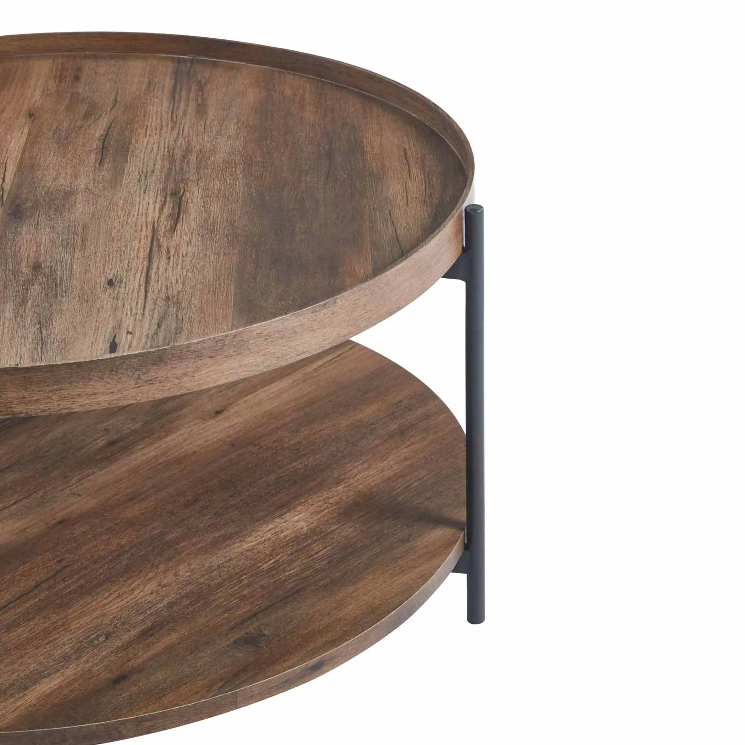 Ava Round Coffee Table (80 cm) Wall Nut