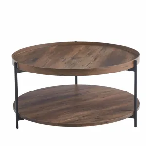 Ava Round Coffee Table (80 cm) Wall Nut