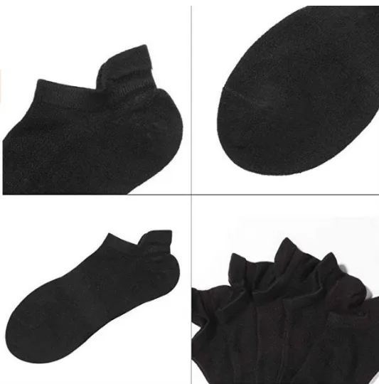 Bamboo Athletic No Show Sock Men Thin Lightweight Breathable Sport Sock Anti Odor Running Non Slip Socks 5 Pairs 9-13