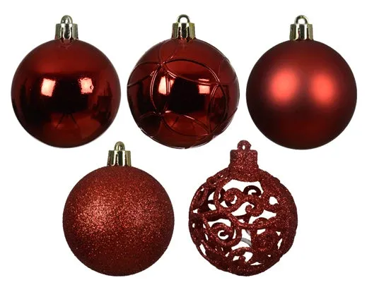 Bauble Shatterproof Christmas Tree Decoration Dia6cm Red