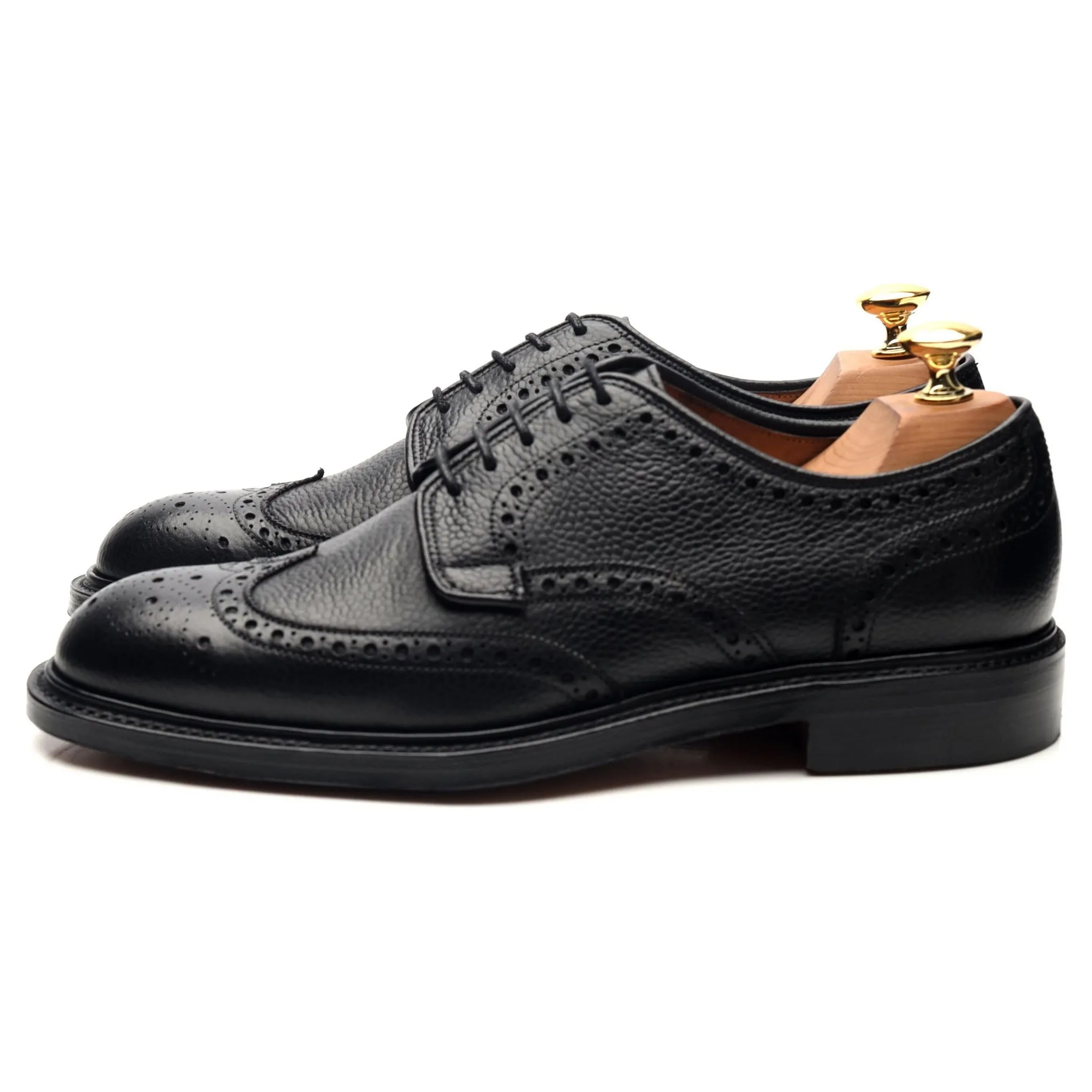 'Bexhill' Black Leather Derby Brogues UK 6 F