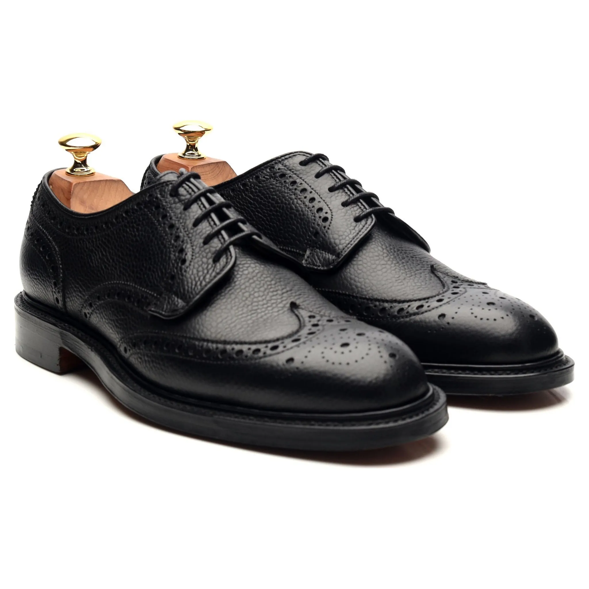 'Bexhill' Black Leather Derby Brogues UK 6 F