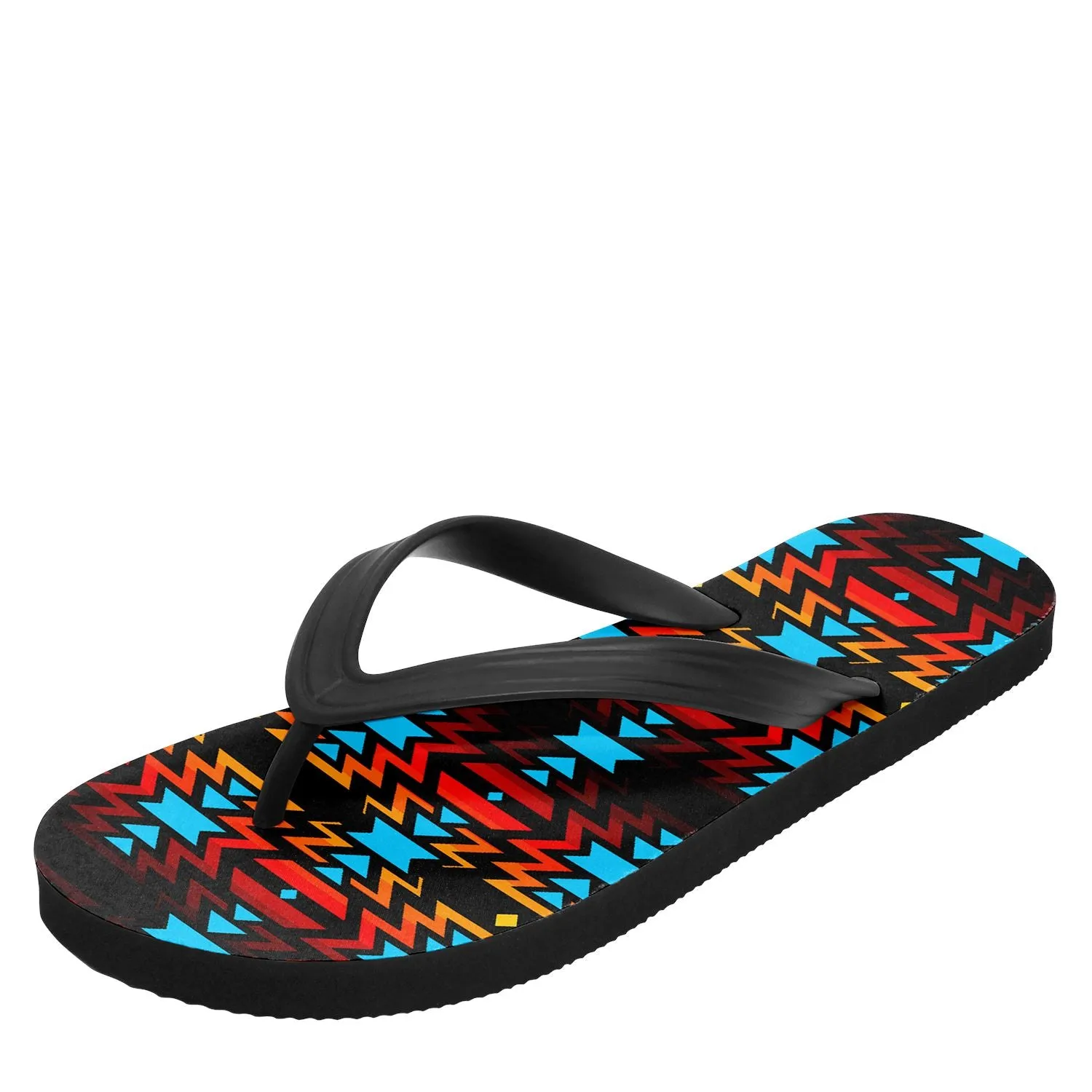 Black Fire Flip Flops