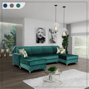 Borys Green Sofa Bed Large - Stylish & Comfortable for Living Room