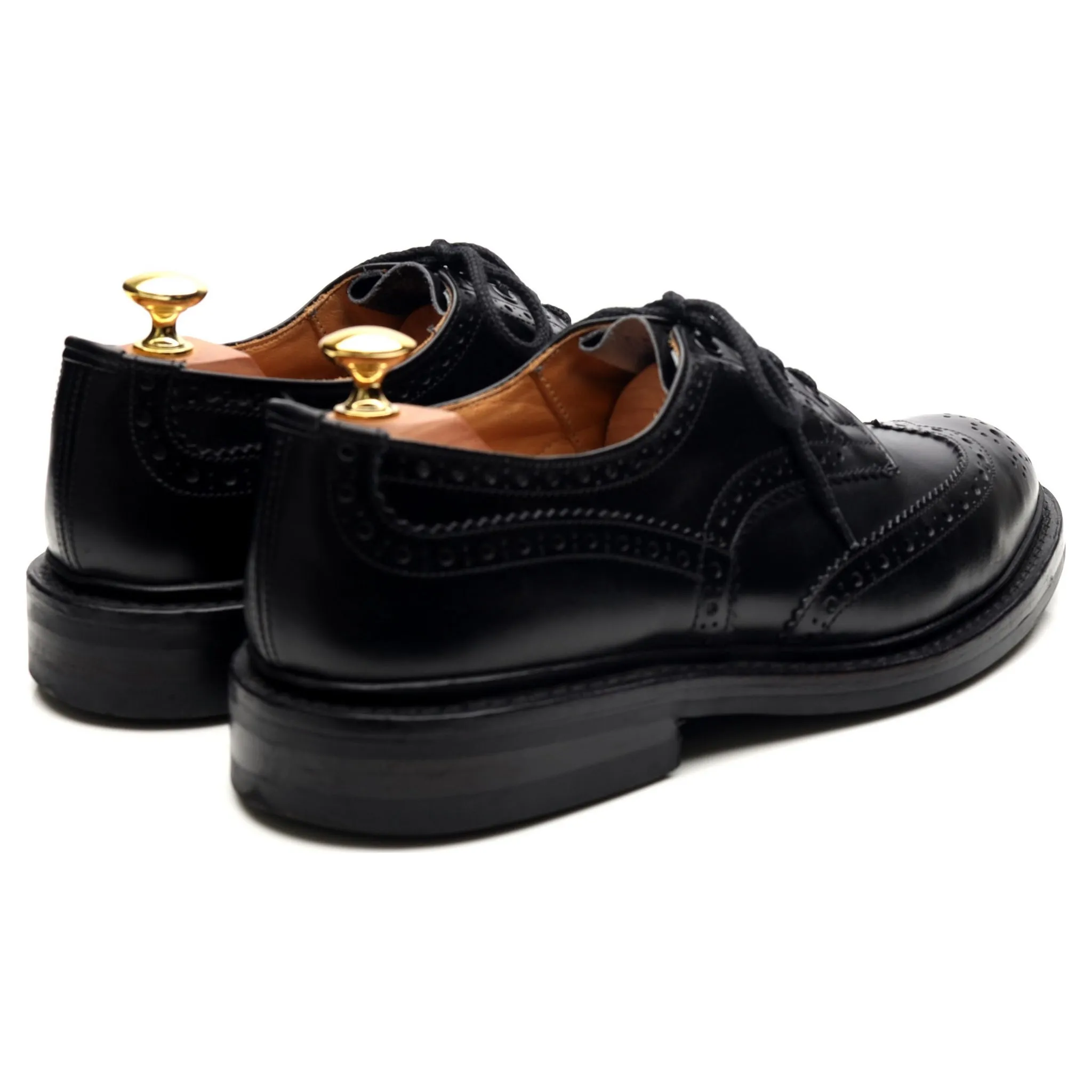 'Bourton' Black Leather Derby Brogues UK 8