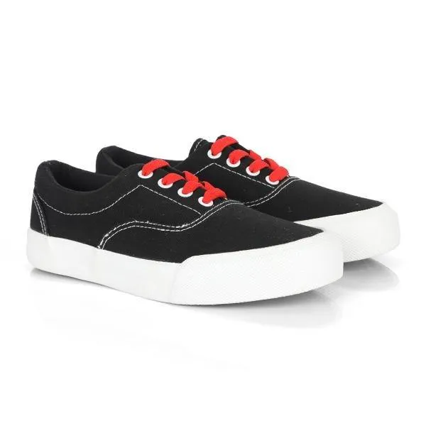 BOYS BLACK LACE UP SNEAKERS