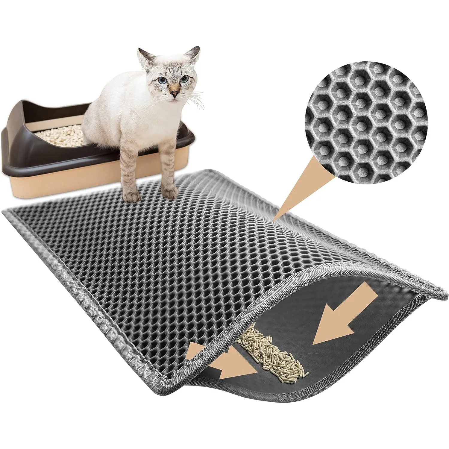 Cat Litter Mat Litter Trapper 75x55cm-Gray