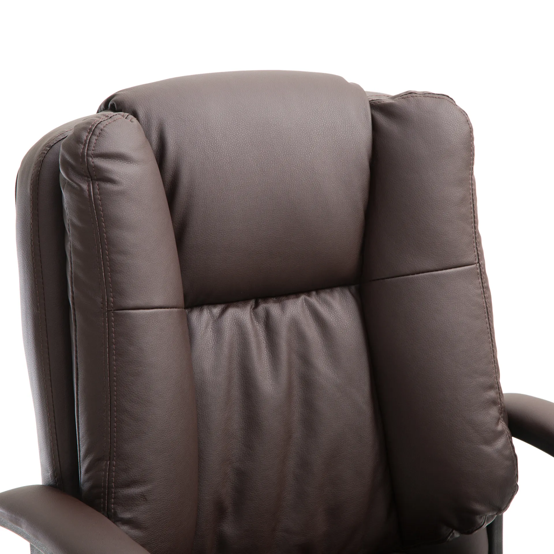 Comfort & Style: HOMCOM Swivel Executive Office Chair - Mid Back Faux Leather Desk Chair, Brown