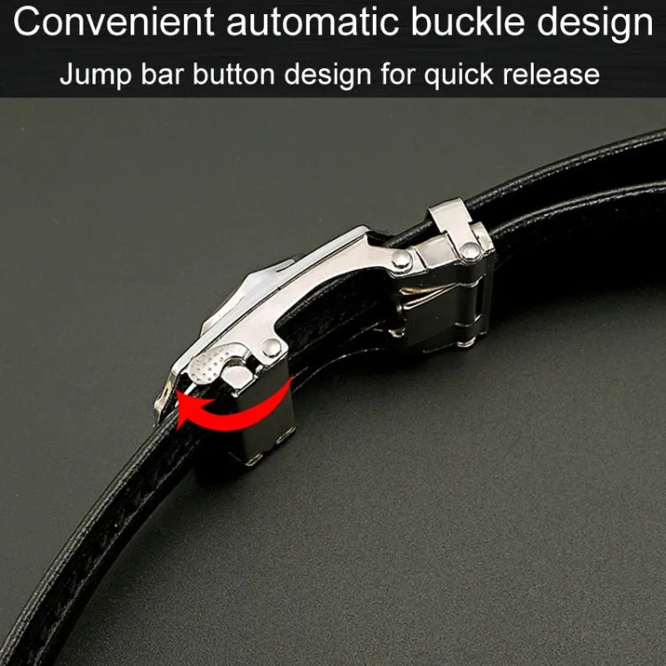 Dandali Scratch-Resistant Wrapped Edge Automatic Buckle Belt Mens Casual Waistbone Belt, Size: 120cm