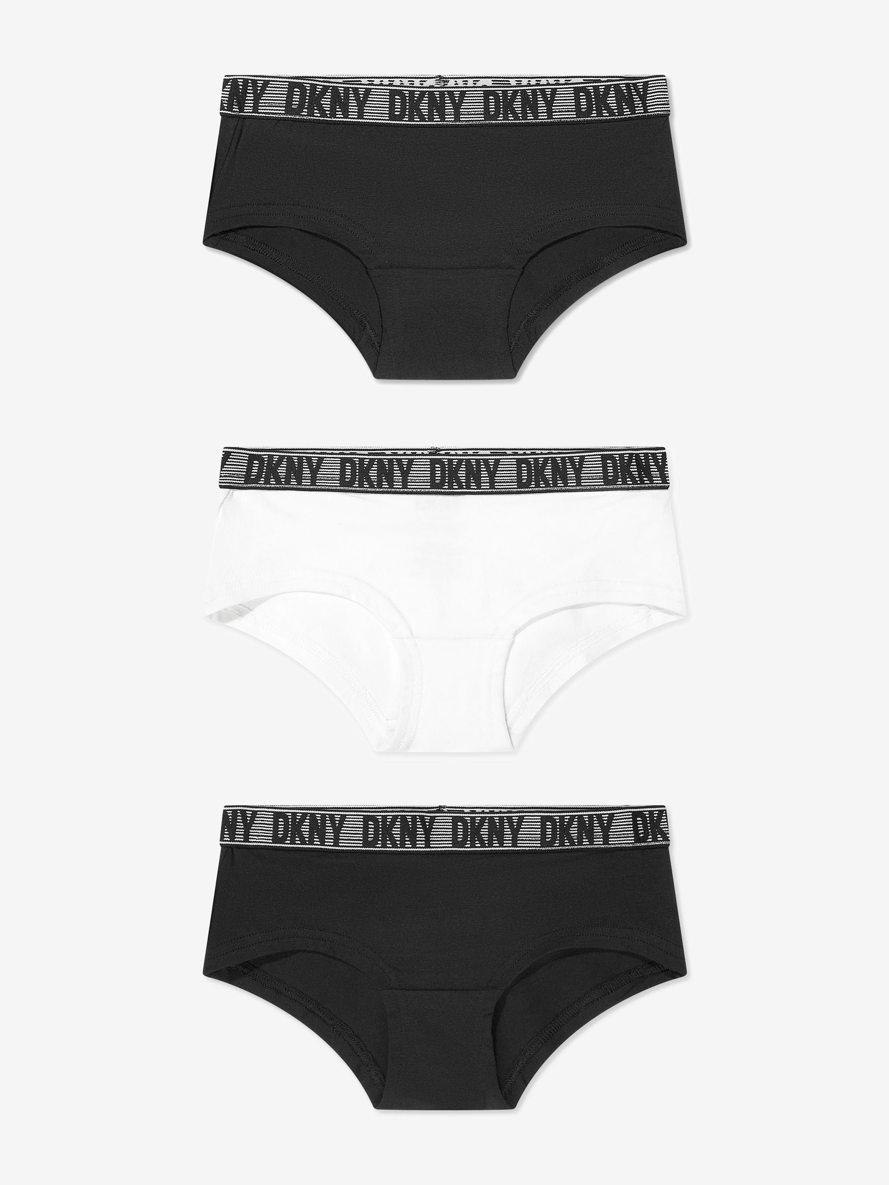 DKNY Girls 3 Pack Hipster Knickers Set in Black