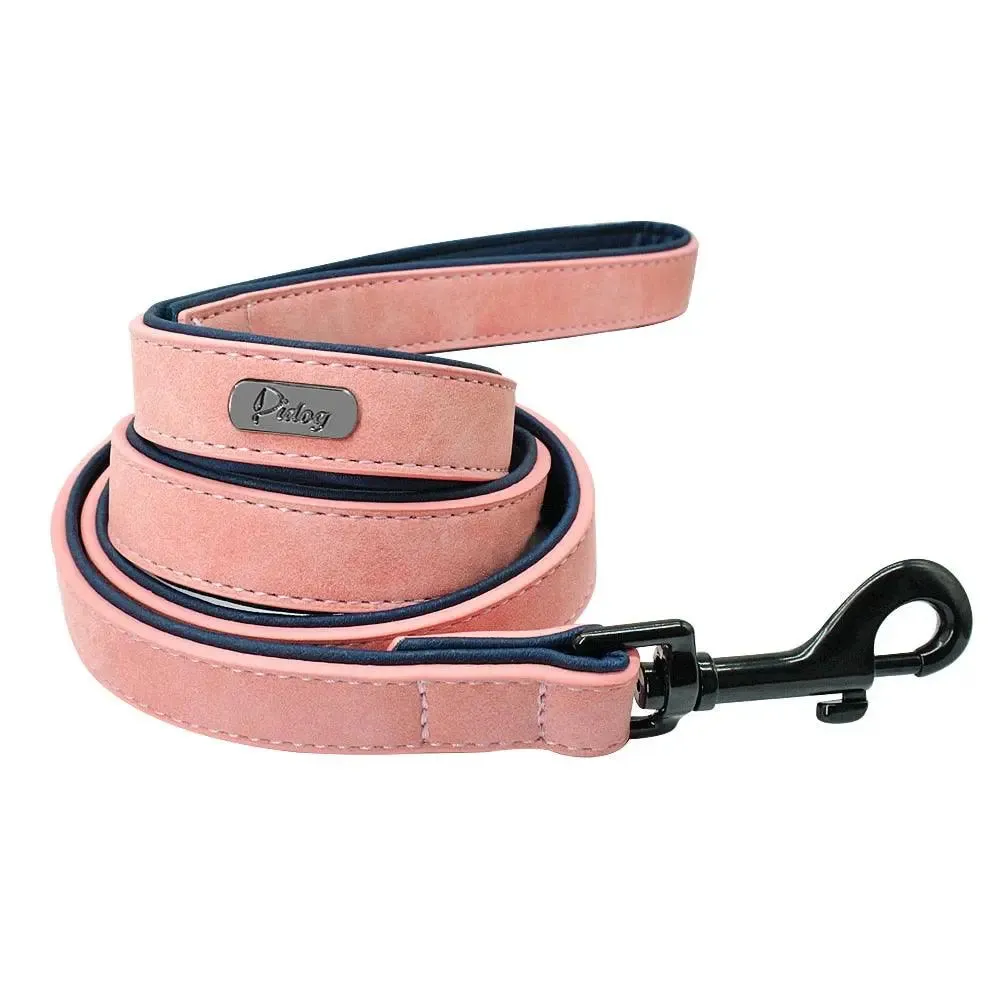 Dog Leather Leash - Set of Stylish Collar