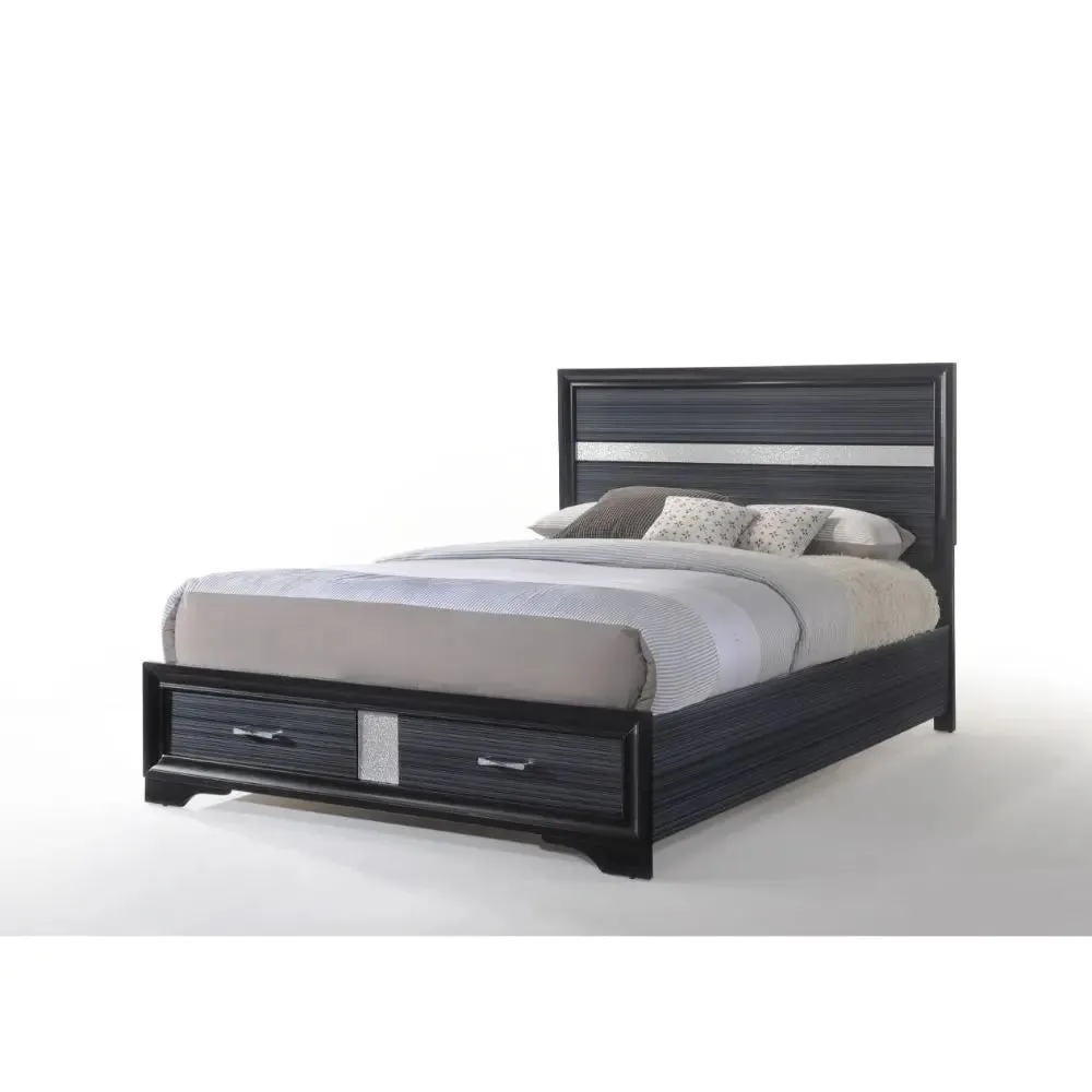 Easton King Bed w/Drawer, Black