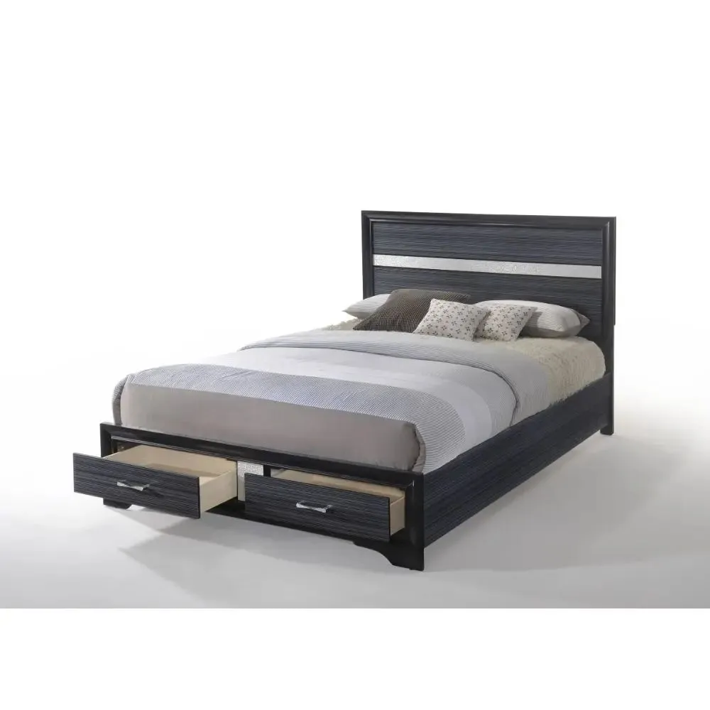 Easton King Bed w/Drawer, Black