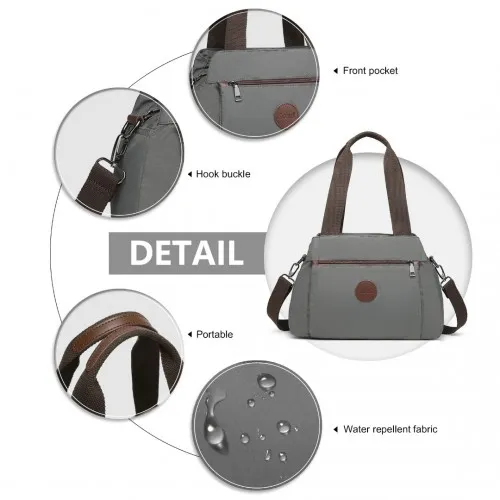 EH2239 - Kono Waterproof Multi-Functional Handbag Cross Body Bag in Grey | Stylish & Versatile