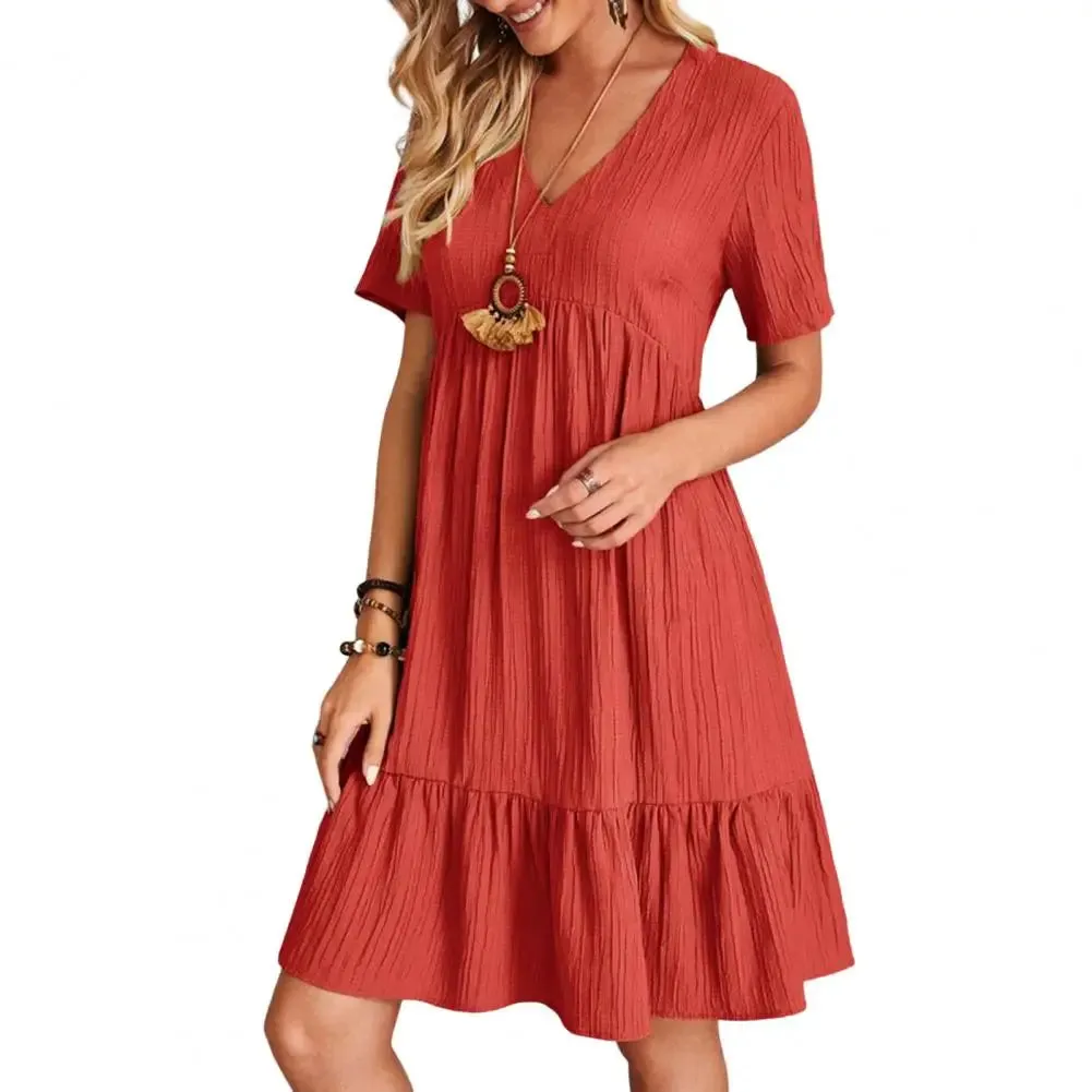 Elegant bodycon sexy cotton Women's dress for women 2022 summer A-line short sleeve boho midi dresses woman robe femme ladies