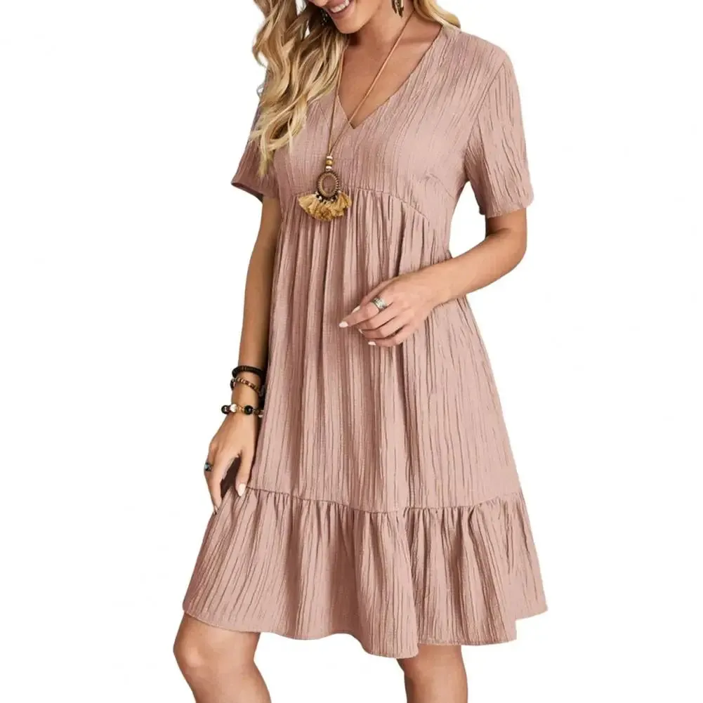 Elegant bodycon sexy cotton Women's dress for women 2022 summer A-line short sleeve boho midi dresses woman robe femme ladies