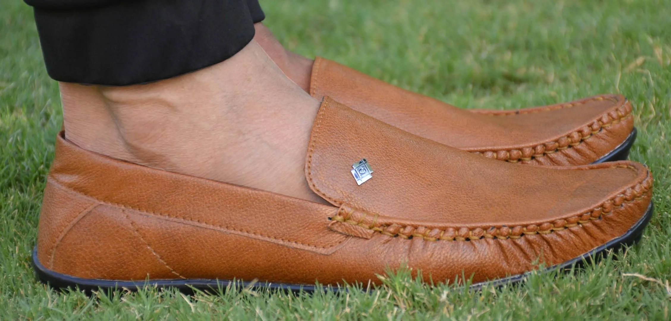 Elegant Brown Solid Synthetic Leather Men's Loafers