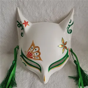 Elegant Japanese Fox Half Mask