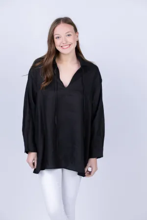 Enza Costa Linen Caftan in Black