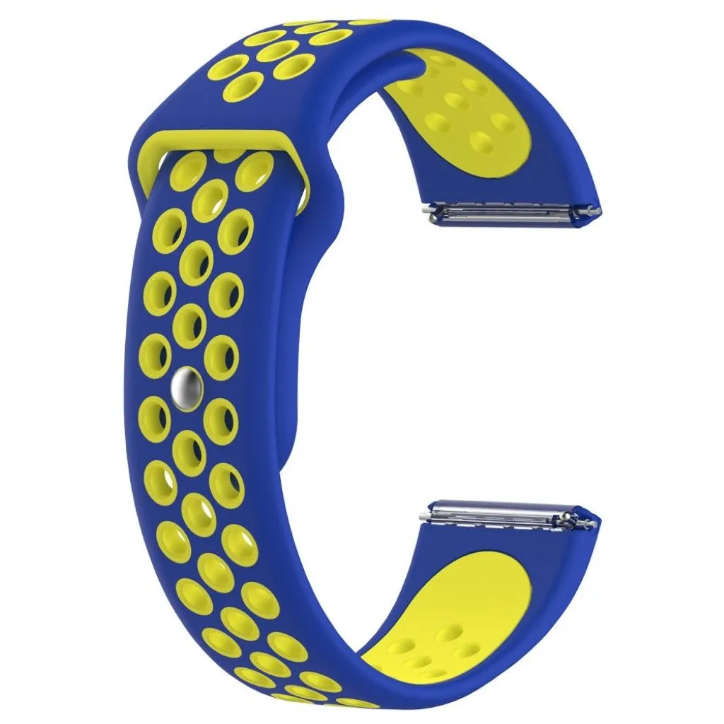 Fitbit Versa two-color breathable watchband replacement - Blue / Yellow