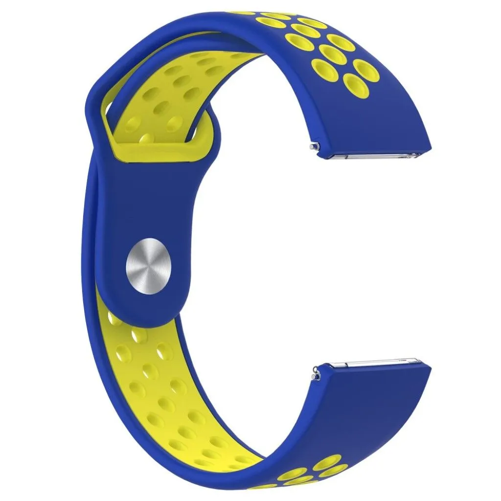 Fitbit Versa two-color breathable watchband replacement - Blue / Yellow