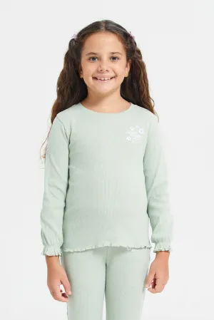 Girls Mint Embroidered T-Shirt