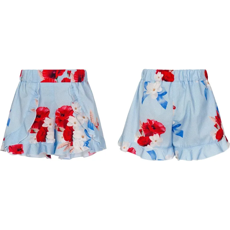 Girls Red Rose Short Set