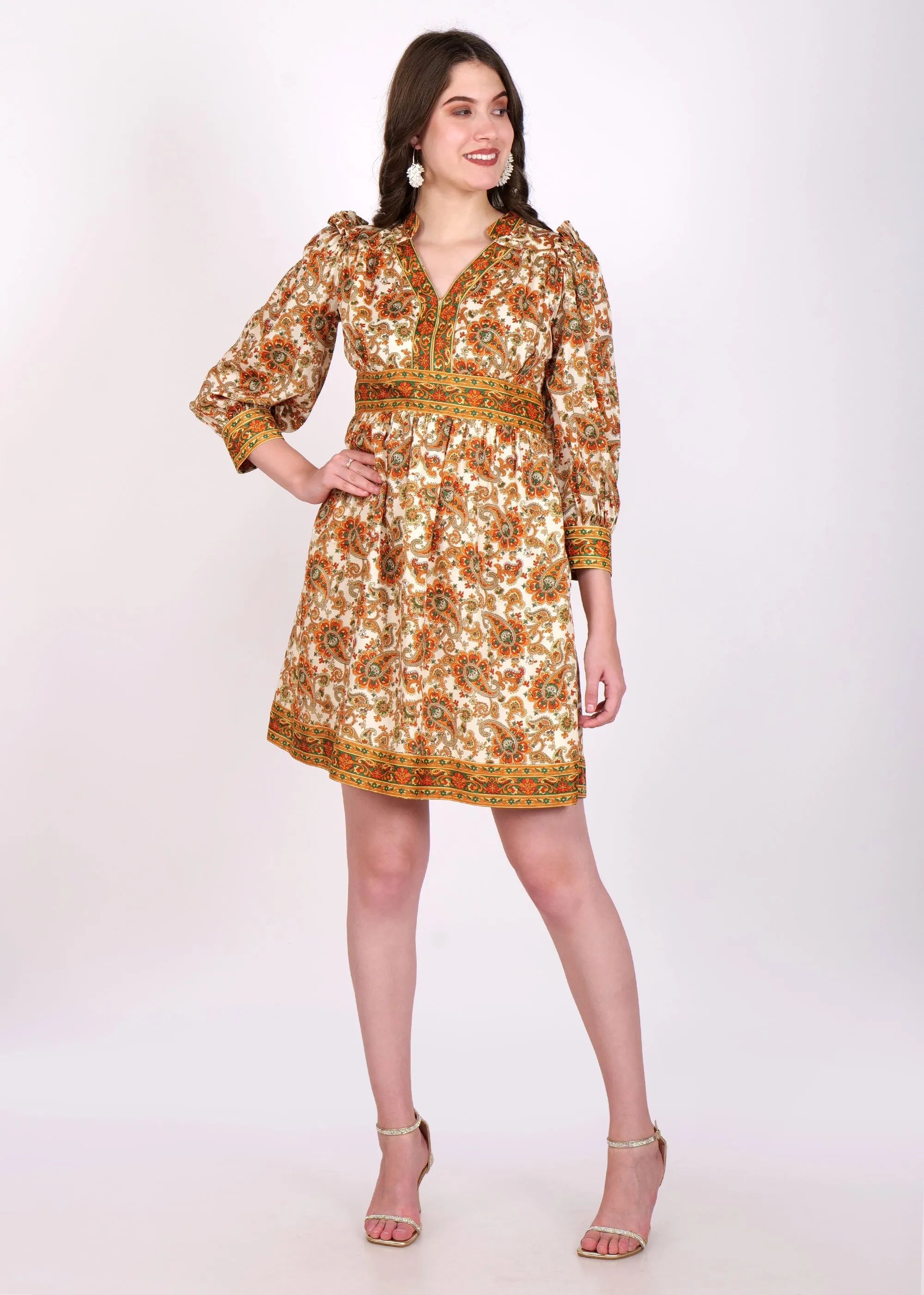 Golden Harvest Paisley Dress