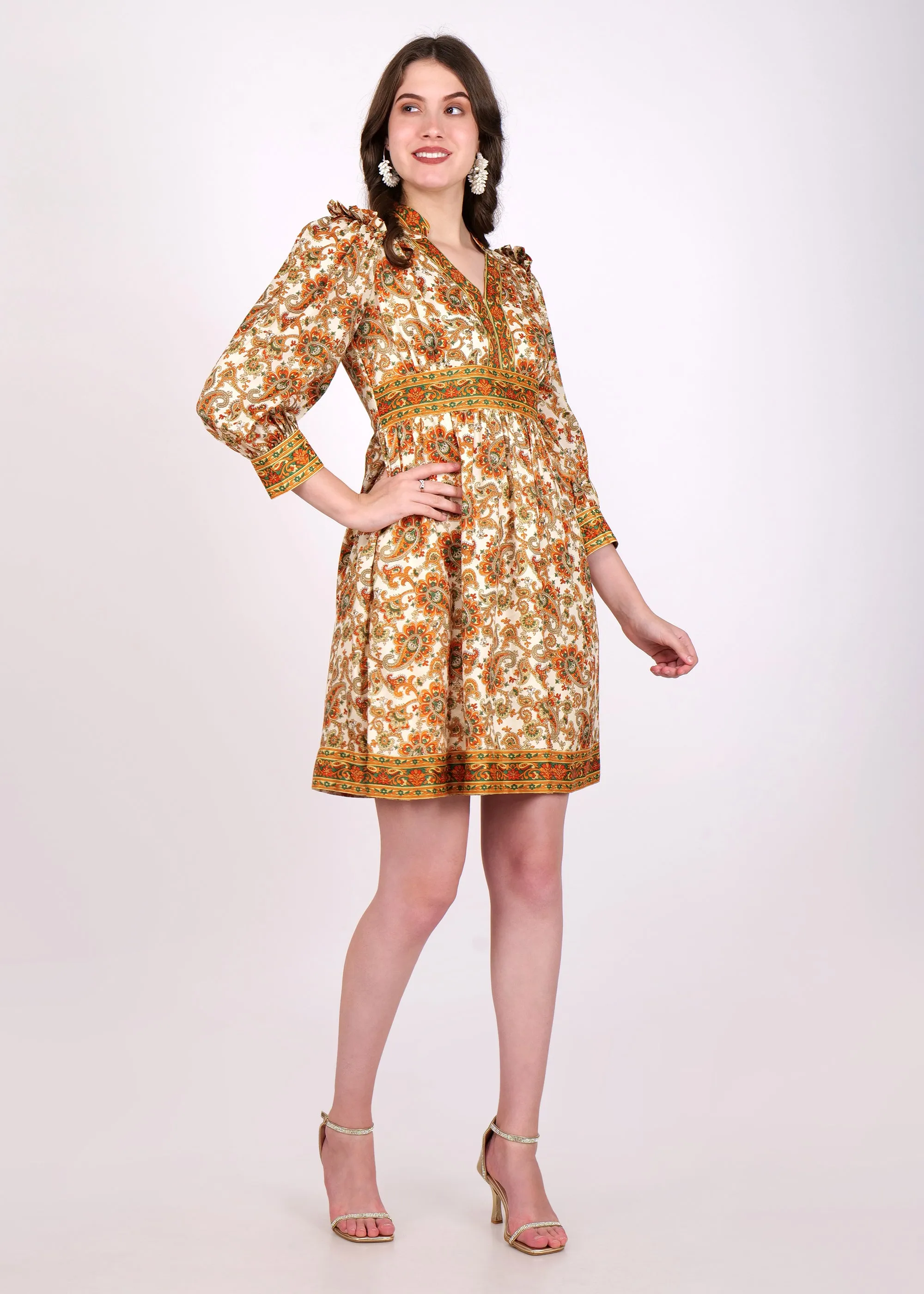 Golden Harvest Paisley Dress