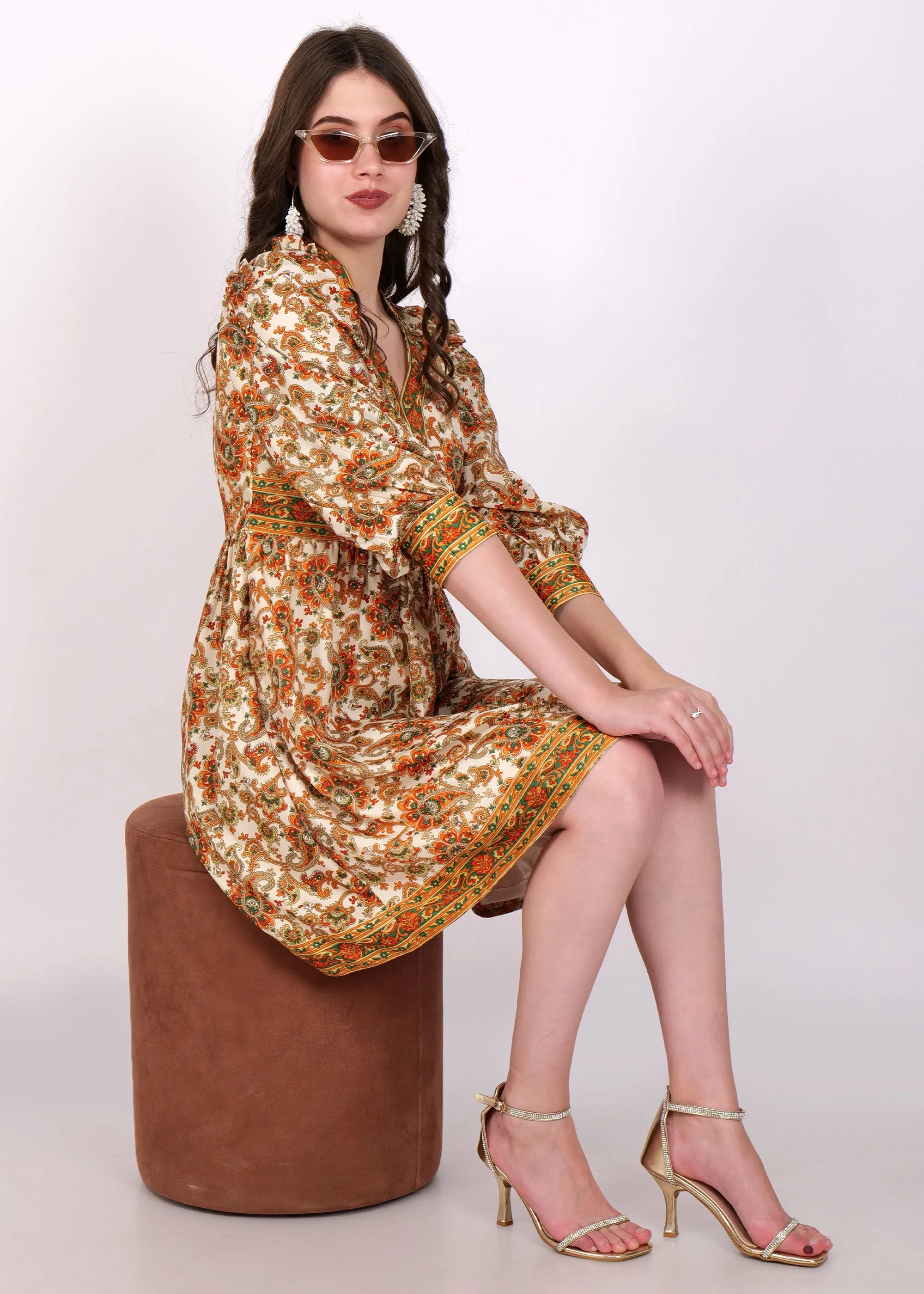 Golden Harvest Paisley Dress