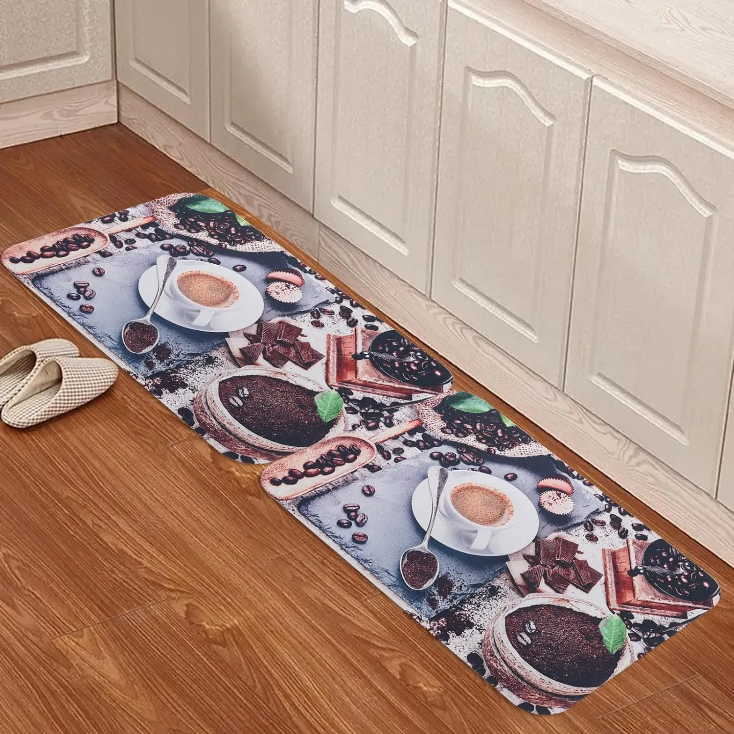 Heart Home PVC Kitchen Floor Mat|Anti-Skid Backing|Mats For Kitchen Floor |Easily Washable|Idol For Home, Kitchen Entrance| CF-220810 | Multi