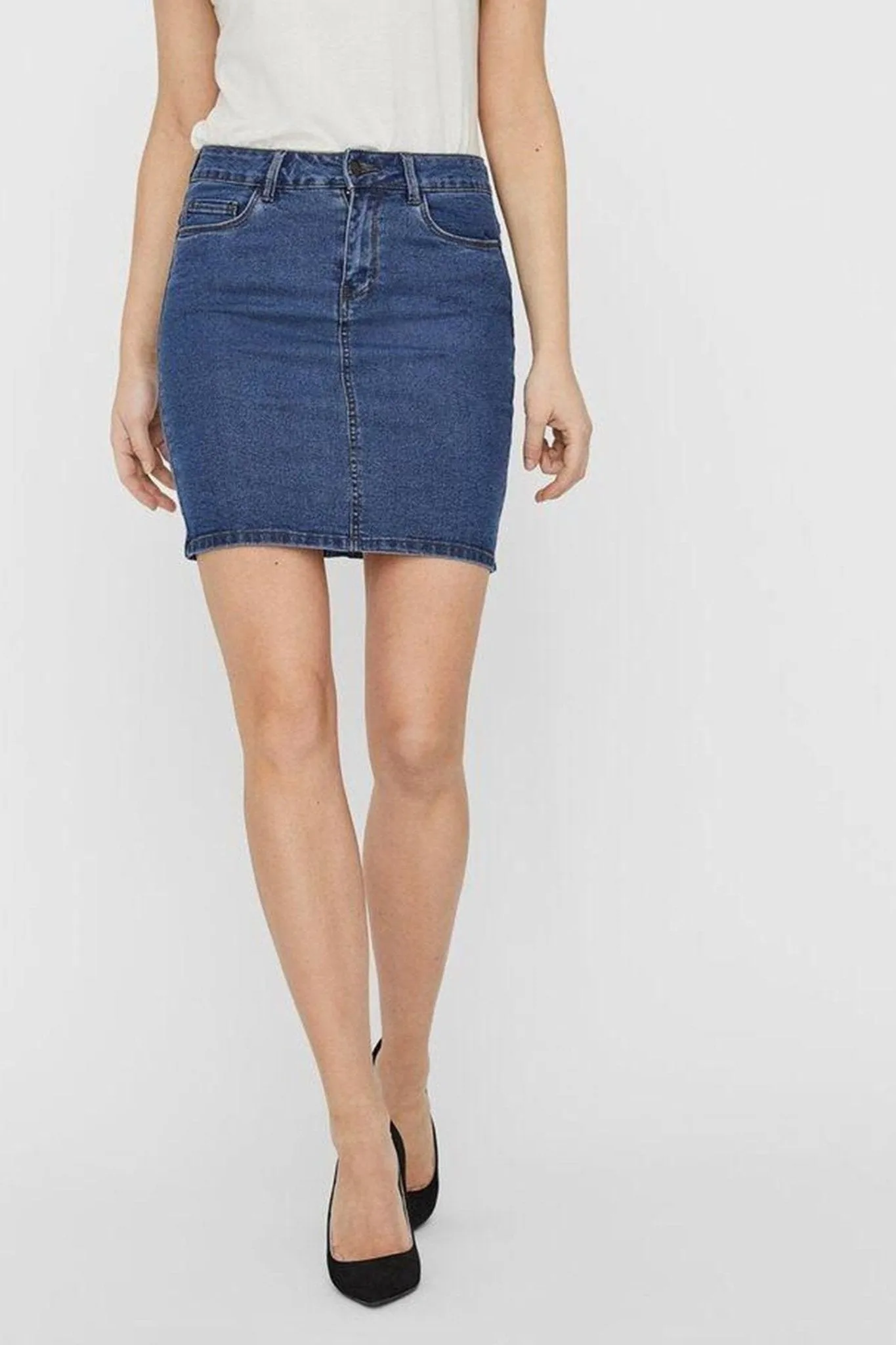 Hot Seven Skirt - Blue Denim