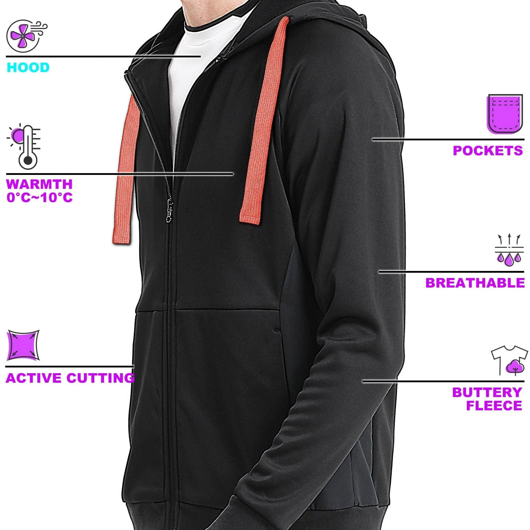 ISUSI Contrast Hoodie Jumper, Full Zip