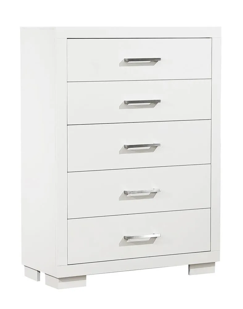 Jessica 5-Drawer Chest White - Ample Storage