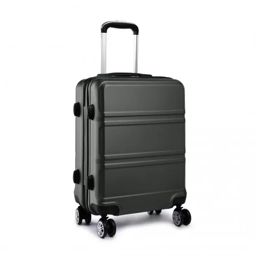 Kono ABS Sculpted Horizontal 24 Inch Suitcase - Durable & Stylish Grey Luggage