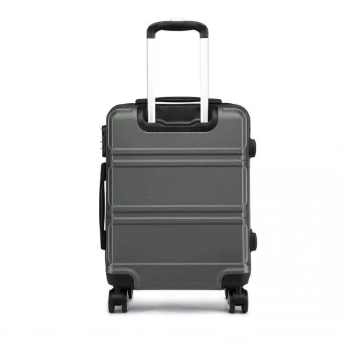 Kono ABS Sculpted Horizontal 24 Inch Suitcase - Durable & Stylish Grey Luggage