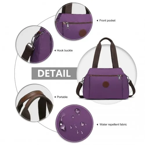 Kono Waterproof Multi-Functional Handbag Cross Body Bag - Purple