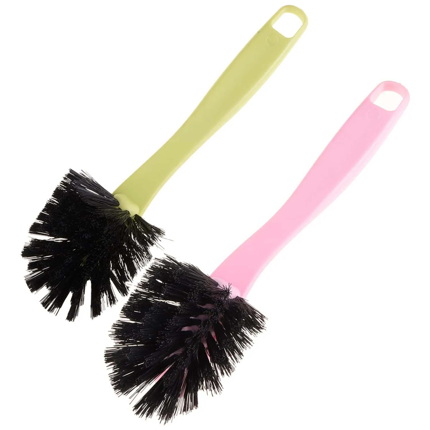 Kuber Industries Cleaning Brush | Toilet Cleaner Brush | Plastic Pan Brush | Brush for Cleaning Washroom | Bathroom Brush | Toilet Brush | Pack of 2 | Assorted